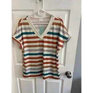 WIHOLL Striped Shirt Size L New With Tag